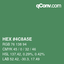 Color code: HEX #4C8A5E | qconv.com