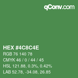 Farbcode: HEX #4C8C4E | qconv.com