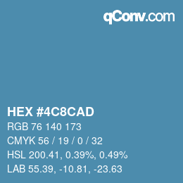 カラーコード: HEX #4C8CAD | qconv.com
