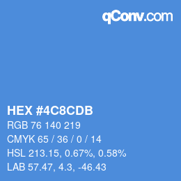 Color code: HEX #4C8CDB | qconv.com