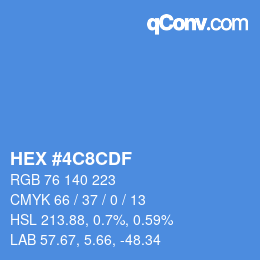 Color code: HEX #4C8CDF | qconv.com