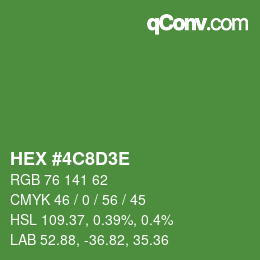 Color code: HEX #4C8D3E | qconv.com