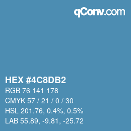 カラーコード: HEX #4C8DB2 | qconv.com