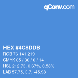 カラーコード: HEX #4C8DDB | qconv.com