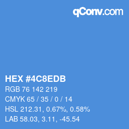 Color code: HEX #4C8EDB | qconv.com