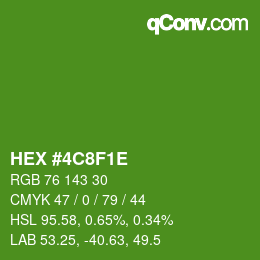 Color code: HEX #4C8F1E | qconv.com