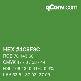 Color code: HEX #4C8F3C | qconv.com