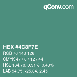 Color code: HEX #4C8F7E | qconv.com