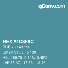 Color code: HEX #4C8F9C | qconv.com