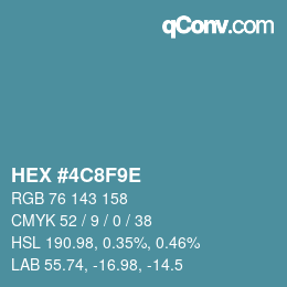 Color code: HEX #4C8F9E | qconv.com