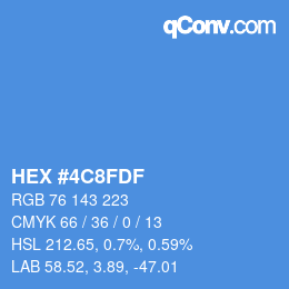 カラーコード: HEX #4C8FDF | qconv.com