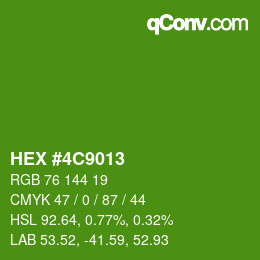 カラーコード: HEX #4C9013 | qconv.com