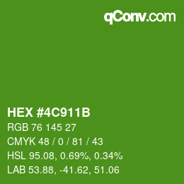 Farbcode: HEX #4C911B | qconv.com