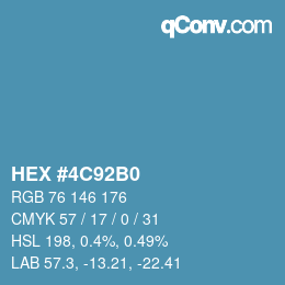 Farbcode: HEX #4C92B0 | qconv.com