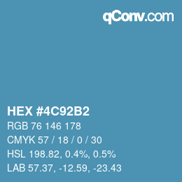カラーコード: HEX #4C92B2 | qconv.com