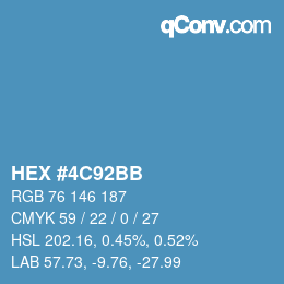 カラーコード: HEX #4C92BB | qconv.com