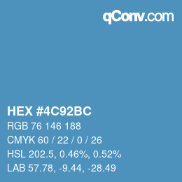 Color code: HEX #4C92BC | qconv.com
