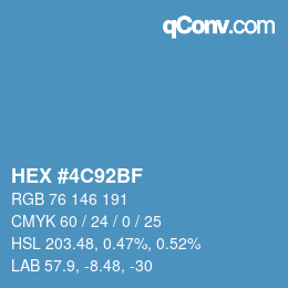 Color code: HEX #4C92BF | qconv.com