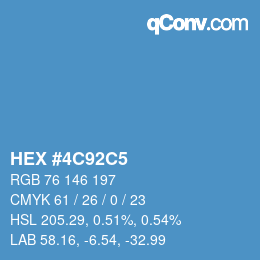 Color code: HEX #4C92C5 | qconv.com