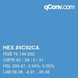 Color code: HEX #4C92CA | qconv.com
