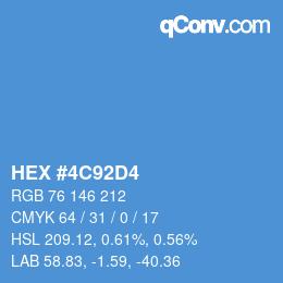 Farbcode: HEX #4C92D4 | qconv.com