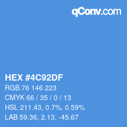 Color code: HEX #4C92DF | qconv.com