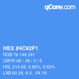 Color code: HEX #4C92F1 | qconv.com