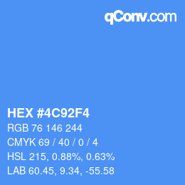 Color code: HEX #4C92F4 | qconv.com