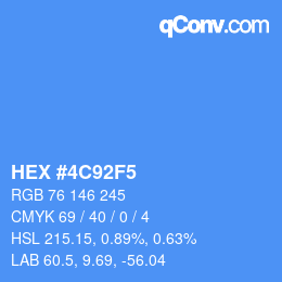 Farbcode: HEX #4C92F5 | qconv.com
