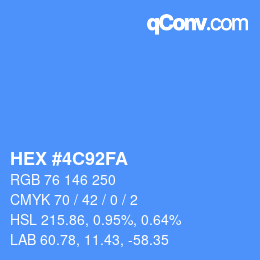Color code: HEX #4C92FA | qconv.com