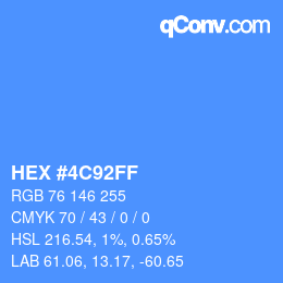 Color code: HEX #4C92FF | qconv.com