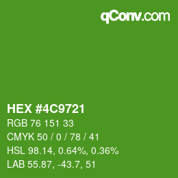 Farbcode: HEX #4C9721 | qconv.com