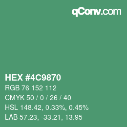Color code: HEX #4C9870 | qconv.com