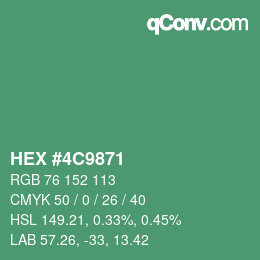 Color code: HEX #4C9871 | qconv.com