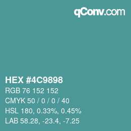 Color code: HEX #4C9898 | qconv.com