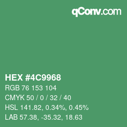 Color code: HEX #4C9968 | qconv.com