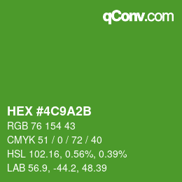 Color code: HEX #4C9A2B | qconv.com