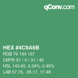 颜色代码: HEX #4C9A6B | qconv.com