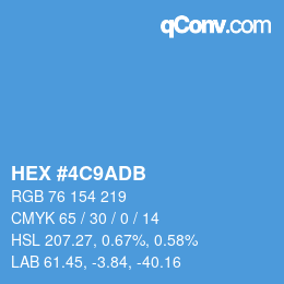 Color code: HEX #4C9ADB | qconv.com