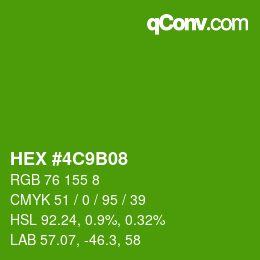 Farbcode: HEX #4C9B08 | qconv.com