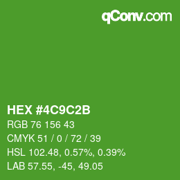 颜色代码: HEX #4C9C2B | qconv.com