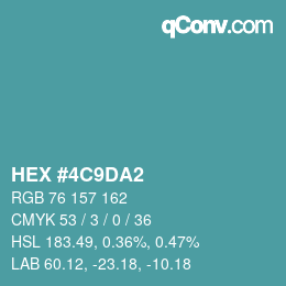 Color code: HEX #4C9DA2 | qconv.com