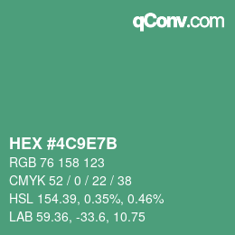 颜色代码: HEX #4C9E7B | qconv.com