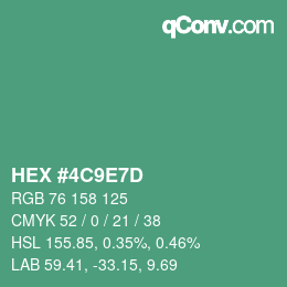 カラーコード: HEX #4C9E7D | qconv.com