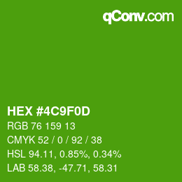 Color code: HEX #4C9F0D | qconv.com