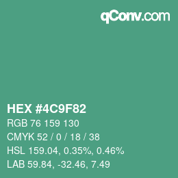 Color code: HEX #4C9F82 | qconv.com