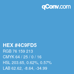 Color code: HEX #4C9FD5 | qconv.com