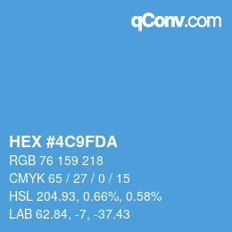 カラーコード: HEX #4C9FDA | qconv.com