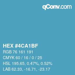 カラーコード: HEX #4CA1BF | qconv.com
