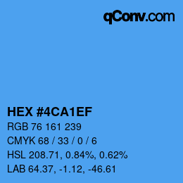 Color code: HEX #4CA1EF | qconv.com